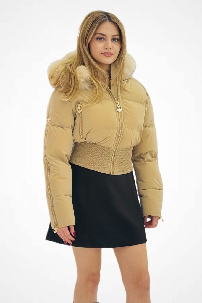 centilmen Kürk Detaylı Kısa Mont 5484-26k - taba