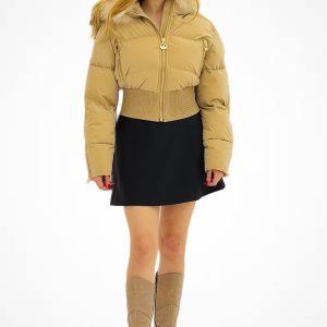 centilmen Kürk Detaylı Kısa Mont 5484-26k - taba