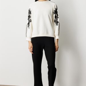 ON TRİKO Kolları İşlemeli Sweat 66323-26k - KREM