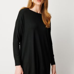 ON TRİKO Salaş Verev Tunik 65316-26k - Siyah