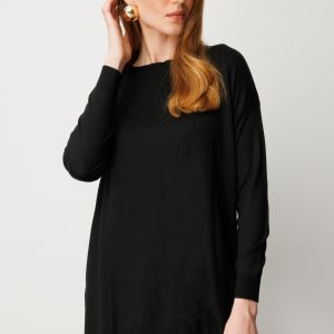 ON TRİKO Salaş Verev Tunik 65316-26k - Siyah