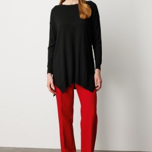 ON TRİKO Salaş Verev Tunik 65316-26k - Siyah