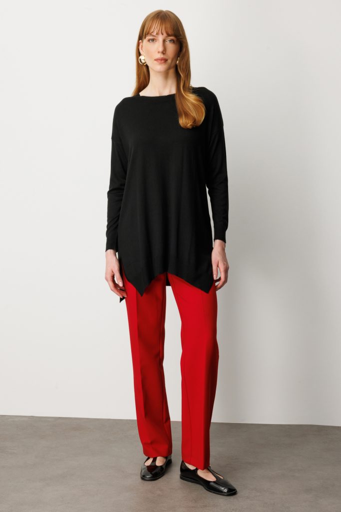 ON TRİKO Salaş Verev Tunik 65316-26k - Siyah