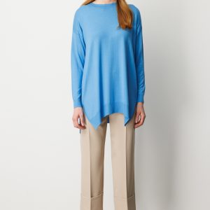 ON TRİKO Salaş Verev Tunik 65316-26k - MAVİ