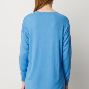 ON TRİKO Salaş Verev Tunik 65316-26k - MAVİ