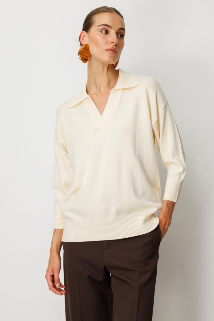 ON TRİKO Truvakar Kol Triko Kazak 65301-26k - KREM