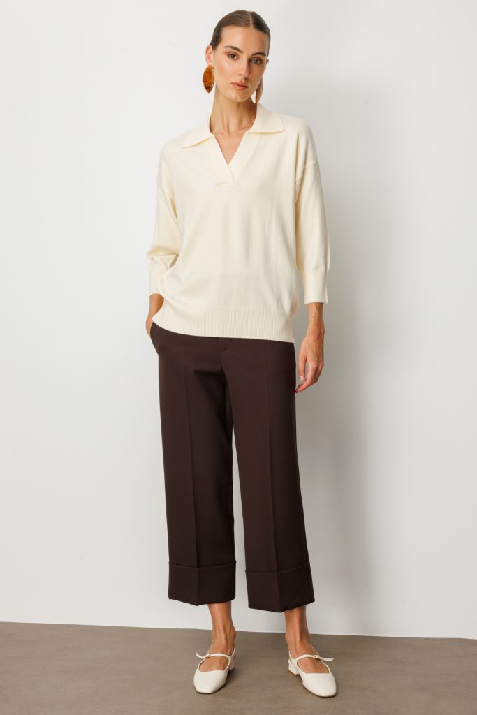 ON TRİKO Truvakar Kol Triko Kazak 65301-26k - KREM