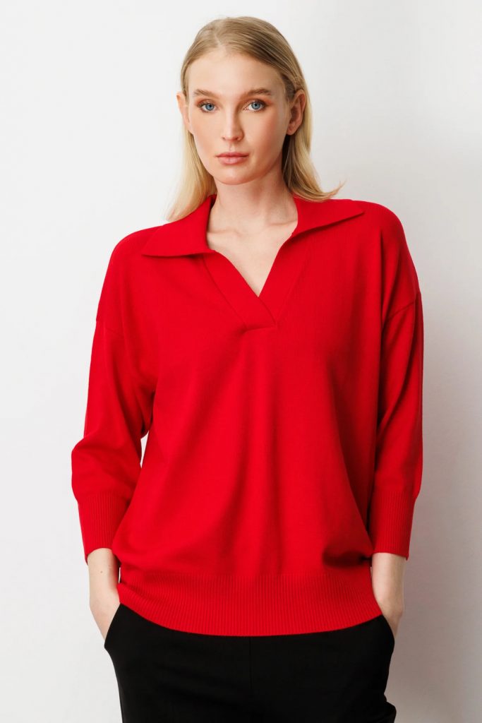 ON TRİKO Truvakar Kol Triko Kazak 65301-26k - KIRMIZI