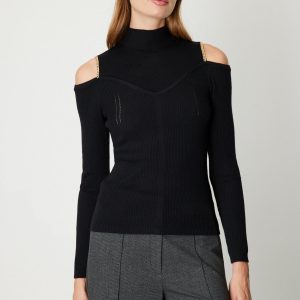 ON TRİKO Omuzları Açık Triko Kazak 60398-26k - EKRU