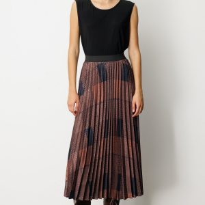 Ekol Desenli Piliseli Etek 2045-26K - kahve