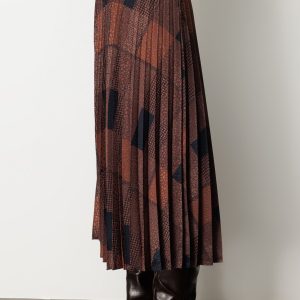 Ekol Desenli Piliseli Etek 2045-26K - kahve