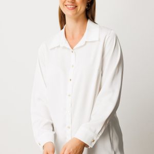 Ekol Düğmeli Saten Gömlek 3505-26k - EKRU