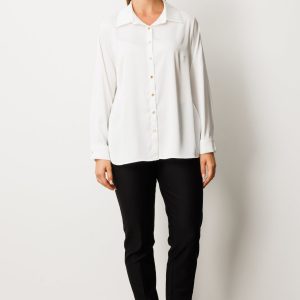 Ekol Düğmeli Saten Gömlek 3505-26k - EKRU