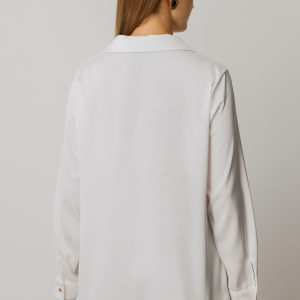 Ekol Düğmeli Saten Gömlek 3505-26k - EKRU