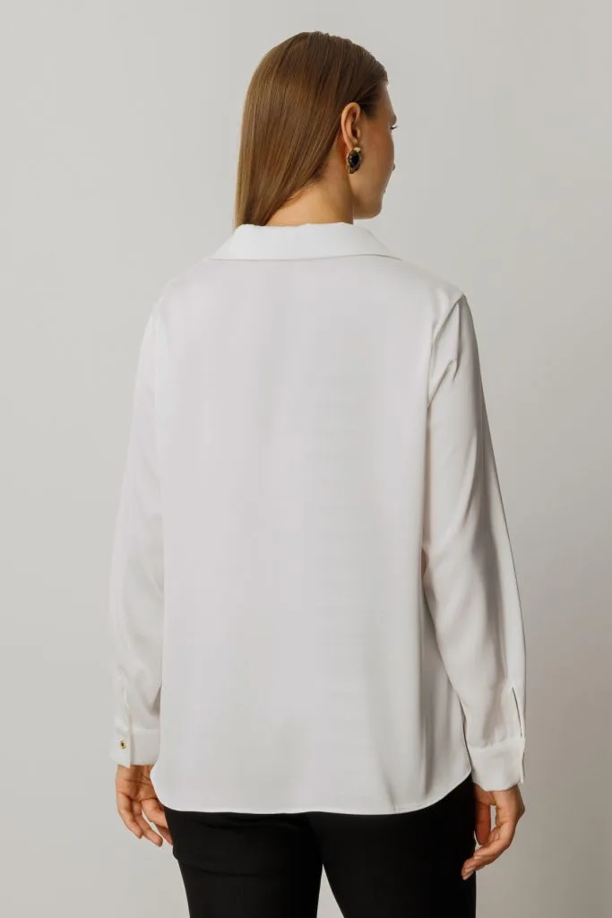 Ekol Düğmeli Saten Gömlek 3505-26k