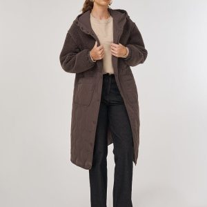 Kayra Peluş Detaylı Anorak Mont 27352-26k - kahve