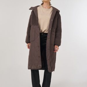 Kayra Peluş Detaylı Anorak Mont 27352-26k - kahve