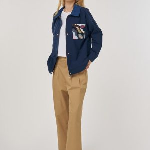 Kayra İşleme Detaylı Kısa Ceket 73010-26k - Lacivert