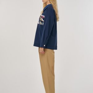 Kayra İşleme Detaylı Kısa Ceket 73010-26k - Lacivert