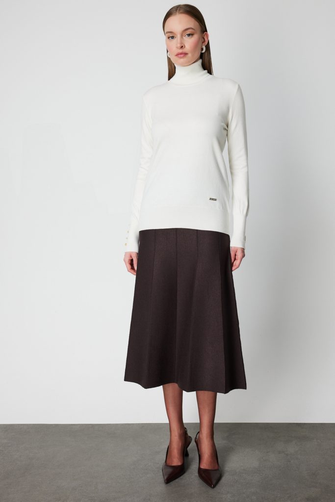 ON TRİKO Balıkçı Yaka Triko Kazak 63503-26K - EKRU