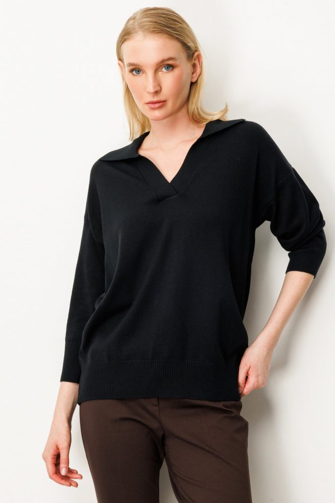 ON TRİKO Truvakar Kol Triko Kazak 65301-26k - Siyah