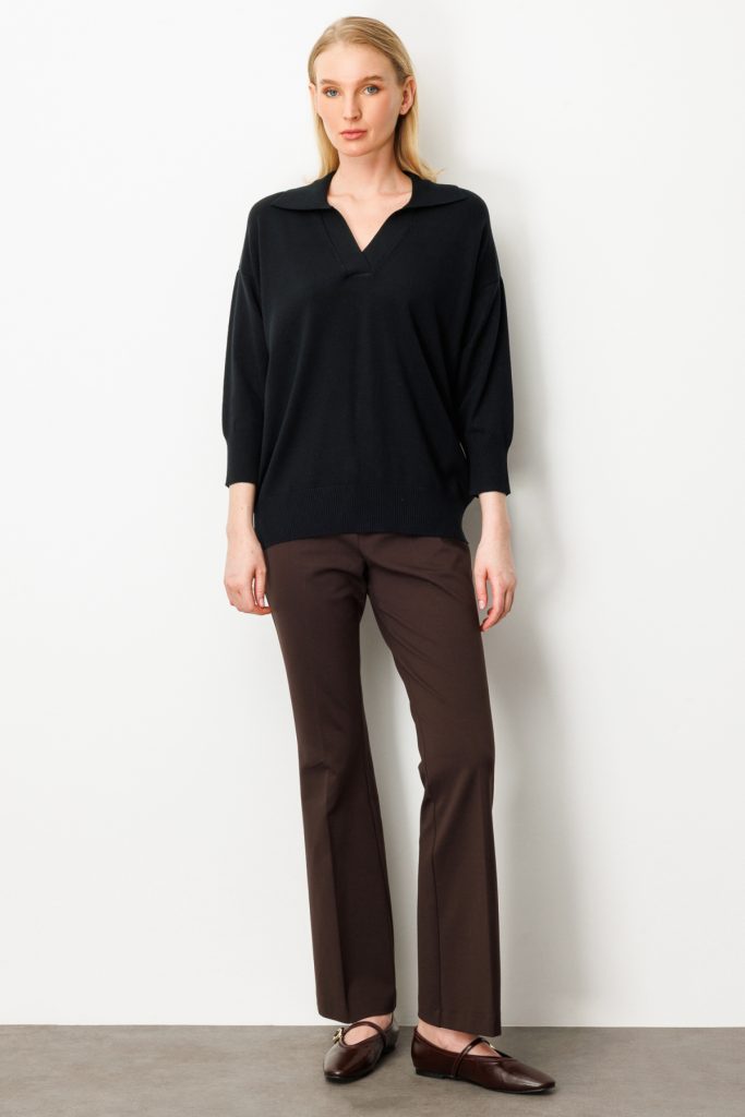 ON TRİKO Truvakar Kol Triko Kazak 65301-26k - Siyah