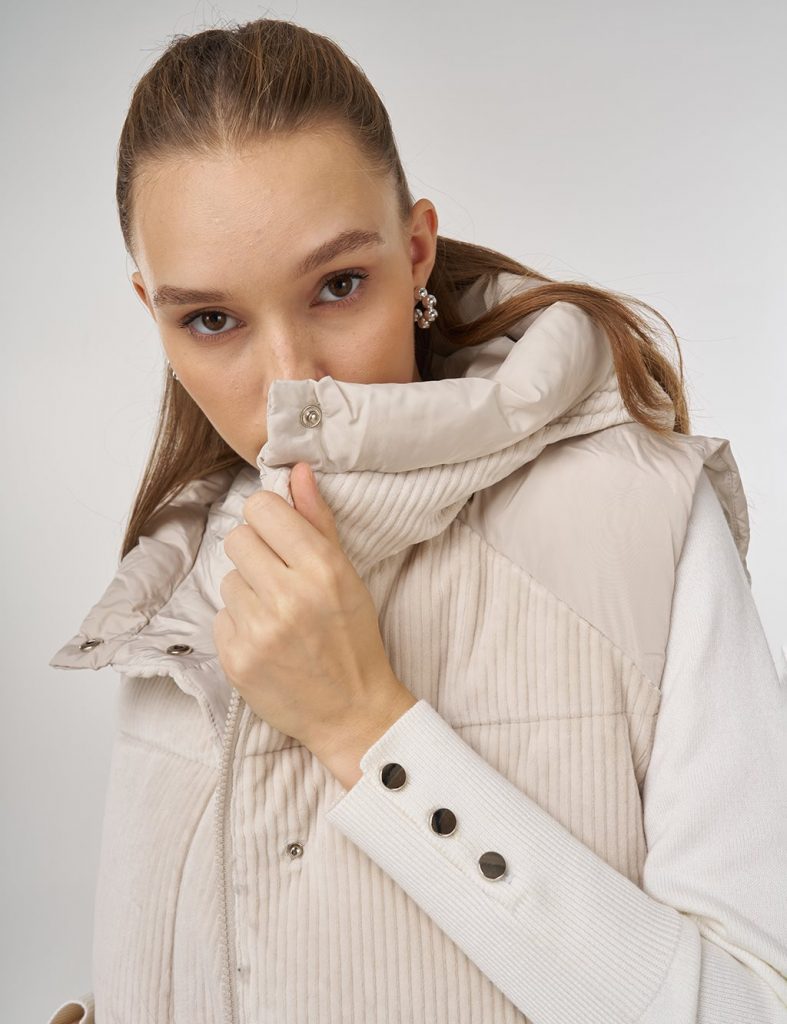 Kayra Kadife Garnili Şişme Yelek Lacivert - TAŞ