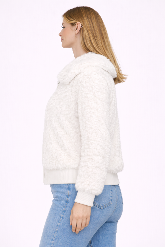 BDK Kürk Detaylı Mont 25018-1 - Beyaz