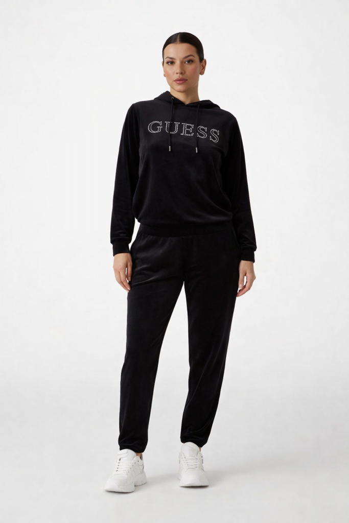 GUESS Kadife Jogger Pantolon V3BB27KBXI2 - Siyah