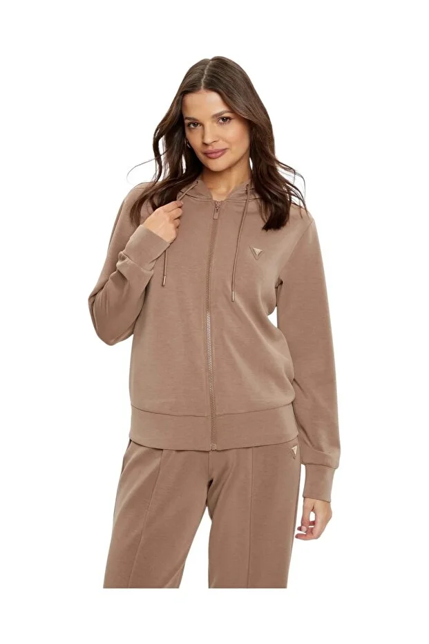 GUESS Scuba kapüşonlu sweatshirt V4YQ06KCAY2 - kahve