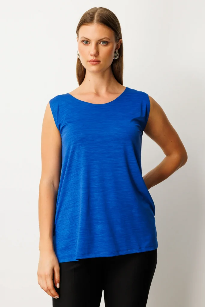 ON TRİKO Kolsuz Basic Bluz 61310 - SAKS