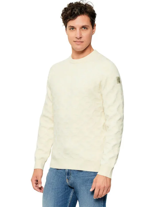 GUESS Kabartma Jakarlı Logolu Triko Kazak M5BR19Z0470 - KREM