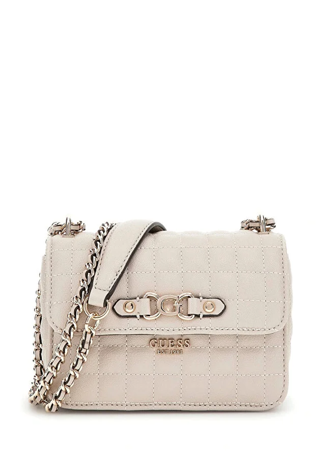 GUESS Nadira Kapitoneli Mini Çapraz Çanta HWQG8424780 - BEJ