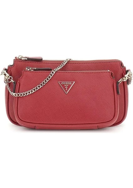 GUESS Logolu İki Parçalı Noelle Suni Deri Omuz Çantası  HWZG9672710 - KIRMIZI