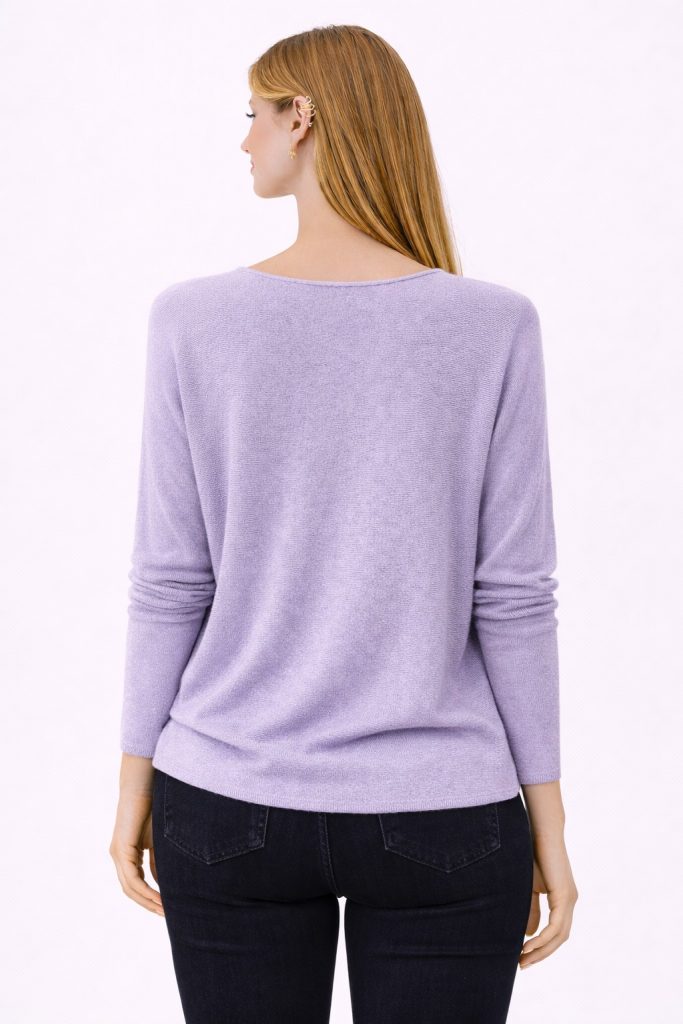 BDK Bisiklet Yaka Triko Kazak 26KRS930 - LİLA