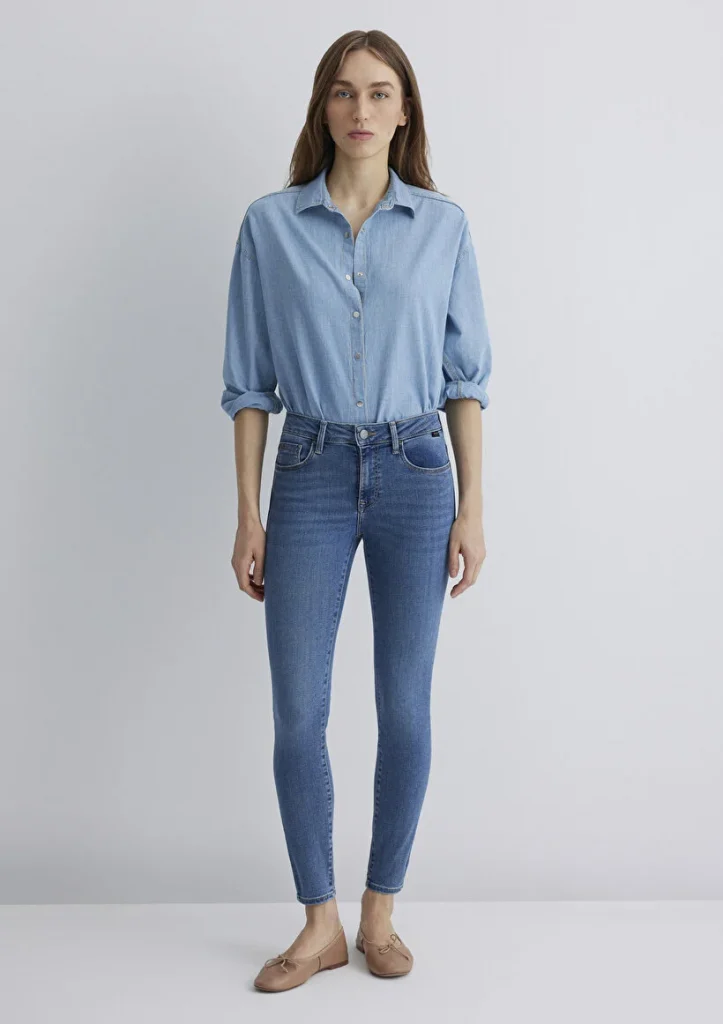 MAVİ Tess Gold Luxury Vintage Indigo Mavisi Jean Pantolon 82232 - ORTA MAVİ