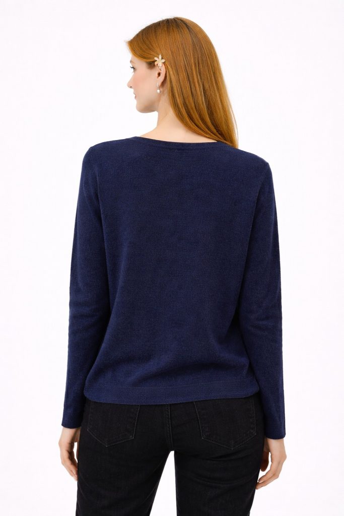 BDK Bisiklet Yaka Triko Kazak 26KRS930 - Lacivert