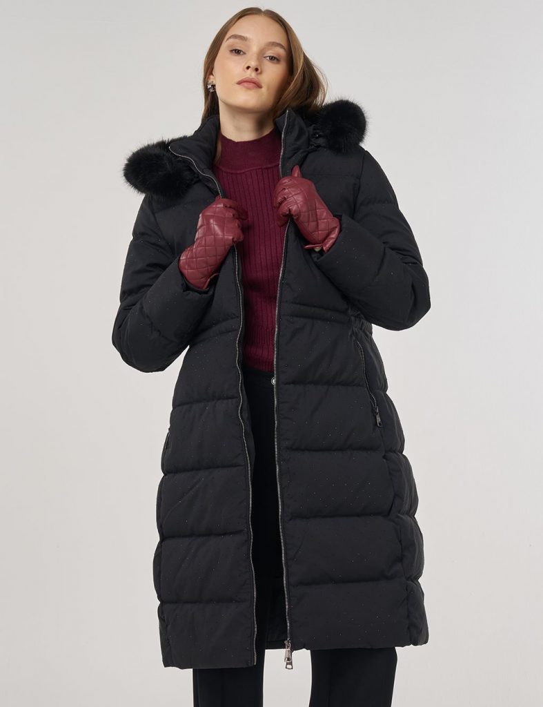 KAYRA Hotfix Baskılı Anorak Mont 27346 - Siyah