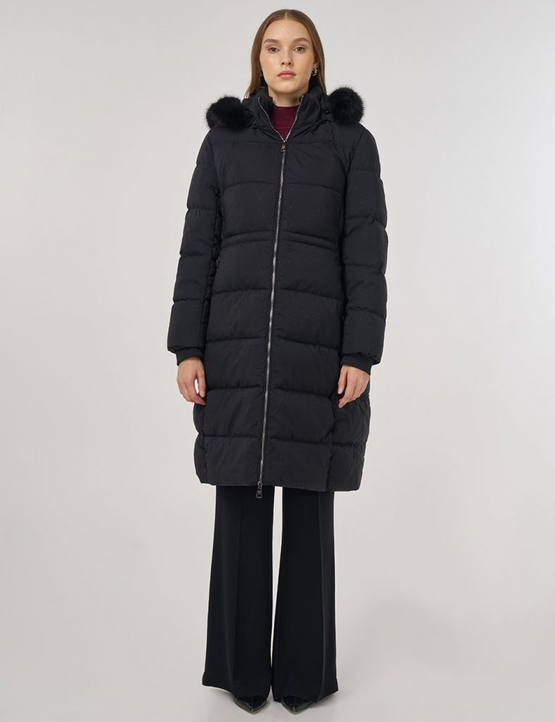 KAYRA Hotfix Baskılı Anorak Mont 27346 - Siyah