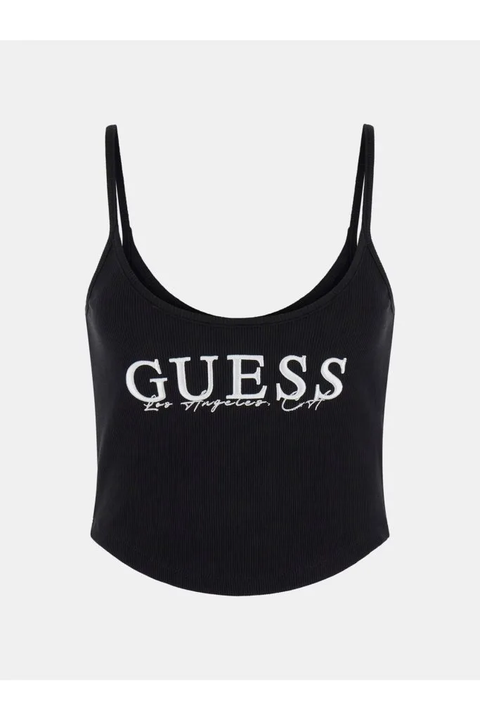 Guess Crop Logolu Kolsuz Crop T-Shirt V5GP16K8RT2-25