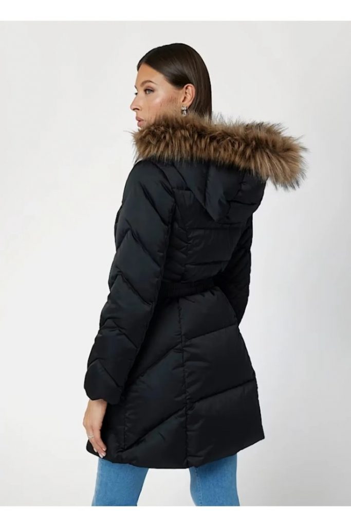 Guess Gerçek kuş tüyü şişme mont W4BL40WEX52-24K - Siyah