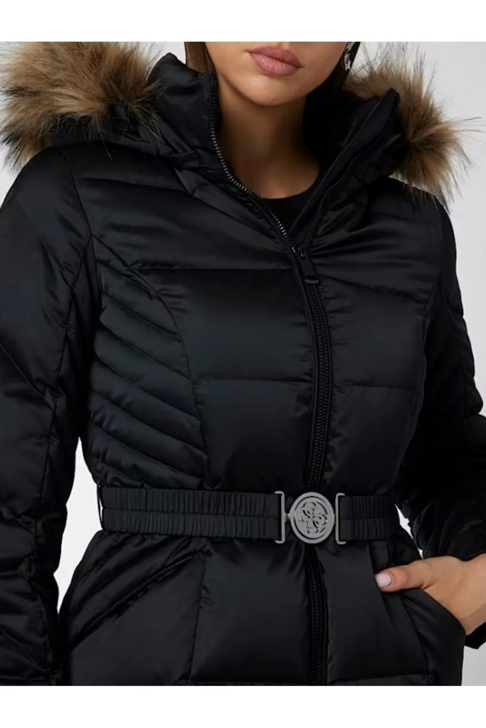 Guess Gerçek kuş tüyü şişme mont W4BL40WEX52-24K - Siyah