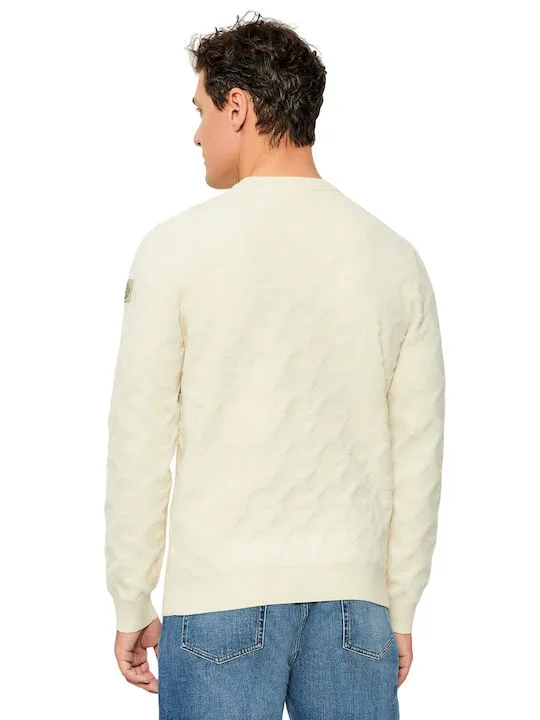 GUESS Kabartma Jakarlı Logolu Triko Kazak M5BR19Z0470 - KREM