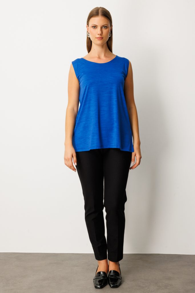 ON TRİKO Kolsuz Basic Bluz 61310 - SAKS