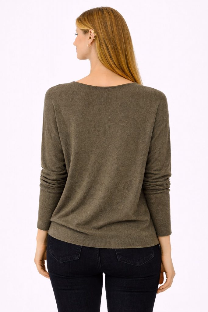 BDK Bisiklet Yaka Triko Kazak 26KRS930 - HAKİ