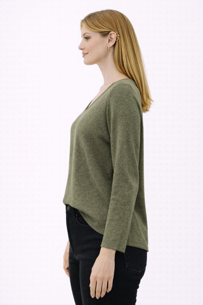 BDK V Yaka Triko Kazak 26KRS501 - HAKİ