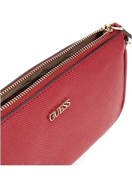 GUESS Logolu İki Parçalı Noelle Suni Deri Omuz Çantası  HWZG9672710 - KIRMIZI