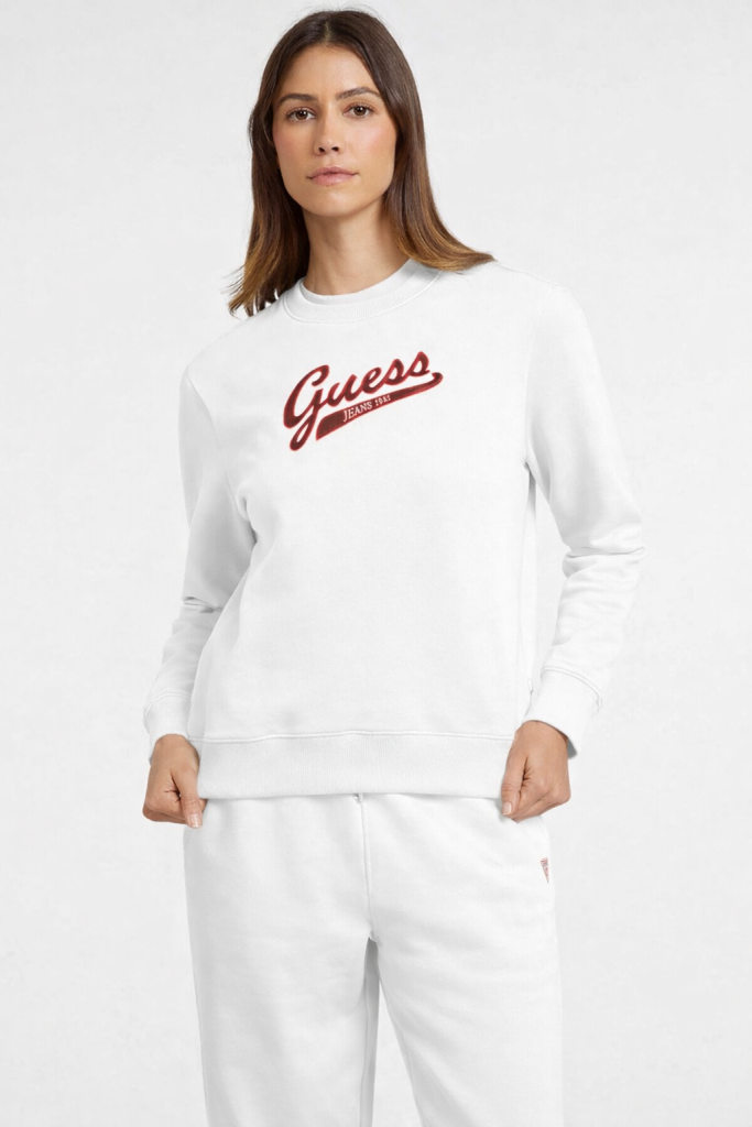 GUESS Sıfır Yaka Sweat W4YQ11KC811
