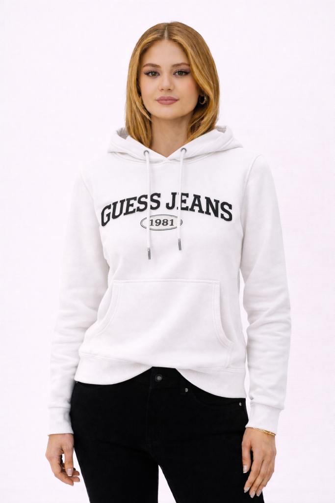 Guess Kadın Sweatshirt  W4YQ09KC811-24K - Beyaz