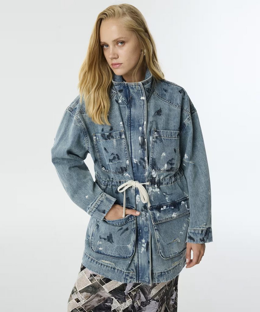 TWIST Eskitme Efekli Jean Ceket TW6250011017 - mint